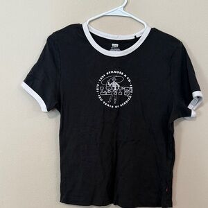 Levi's Black Tee with White Accents